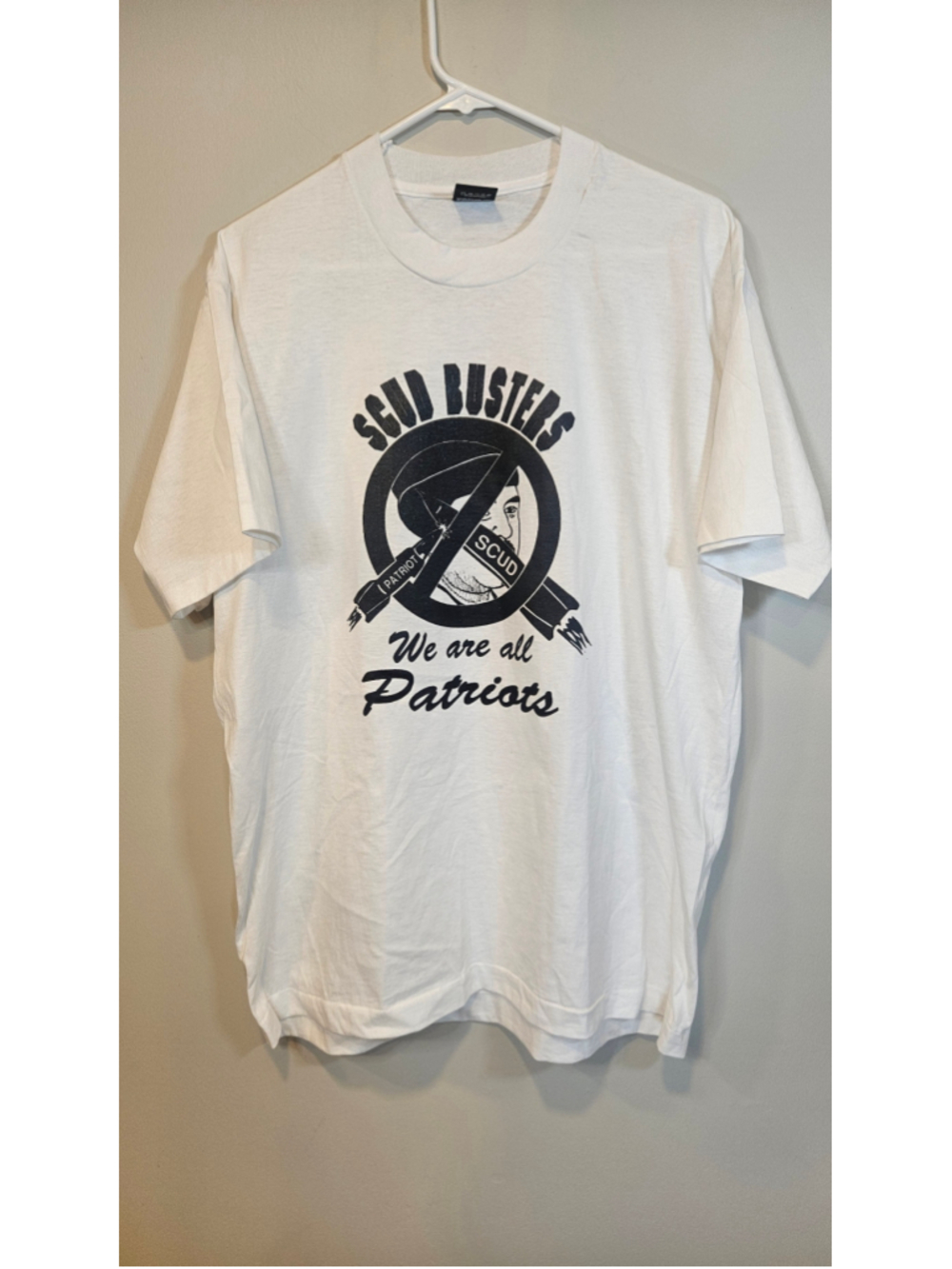 Vintage 1991 SCUD Busters Desert Storm Patriot Missile T Shirt XL Single Stitch